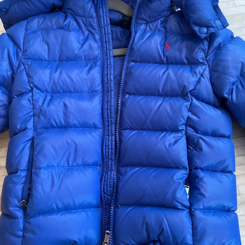 Polo Ralph Lauren Girls Puff Jacket with Ruffle Trim size 6x
